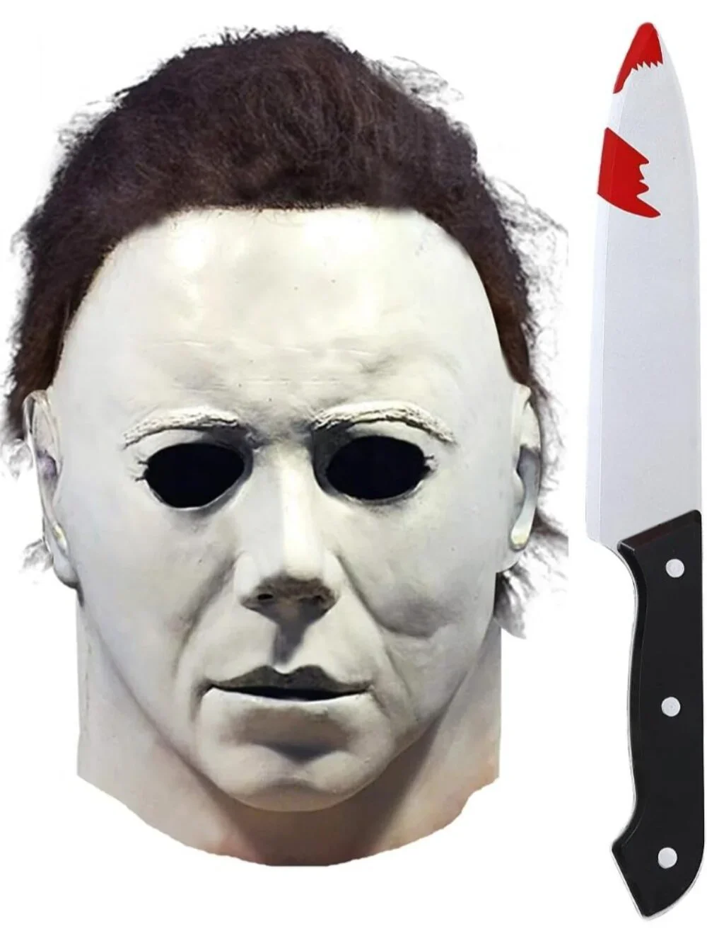Halloween White Breathable Durable Latex Horror Scary Full Head Mask